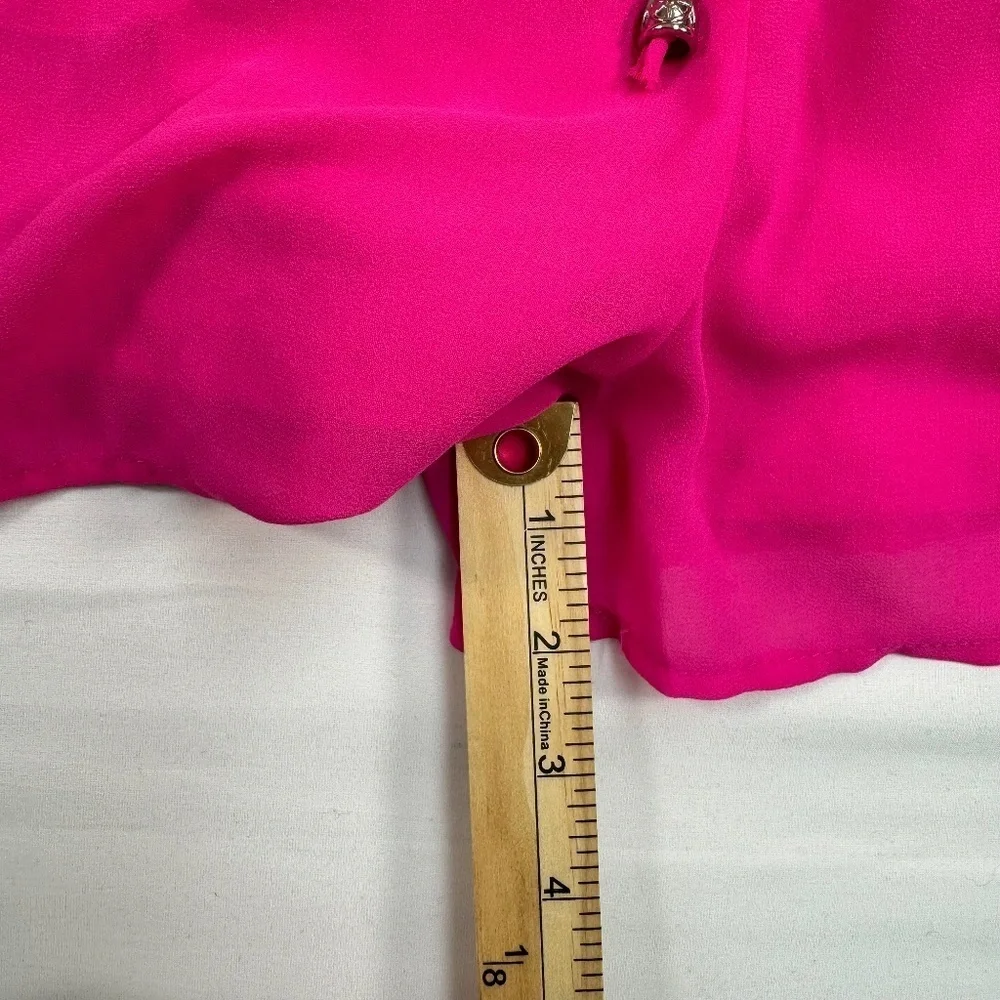 Ya Los Angeles Sleeveless Romper Womens Size Small Hot Pink Pockets Open Back - Picture 8 of 12